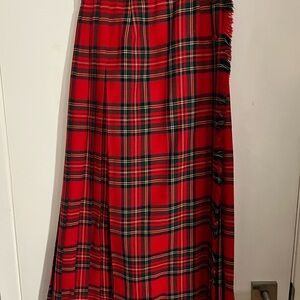 Vintage Highland Queen Red Tartan Wool Kilt Skirt – 24” Waist